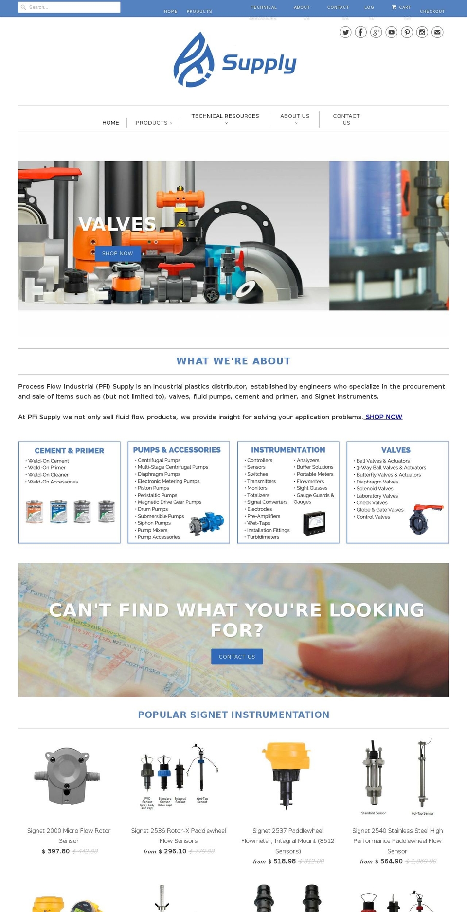 pfisupply.com — Shopify storefront screenshot