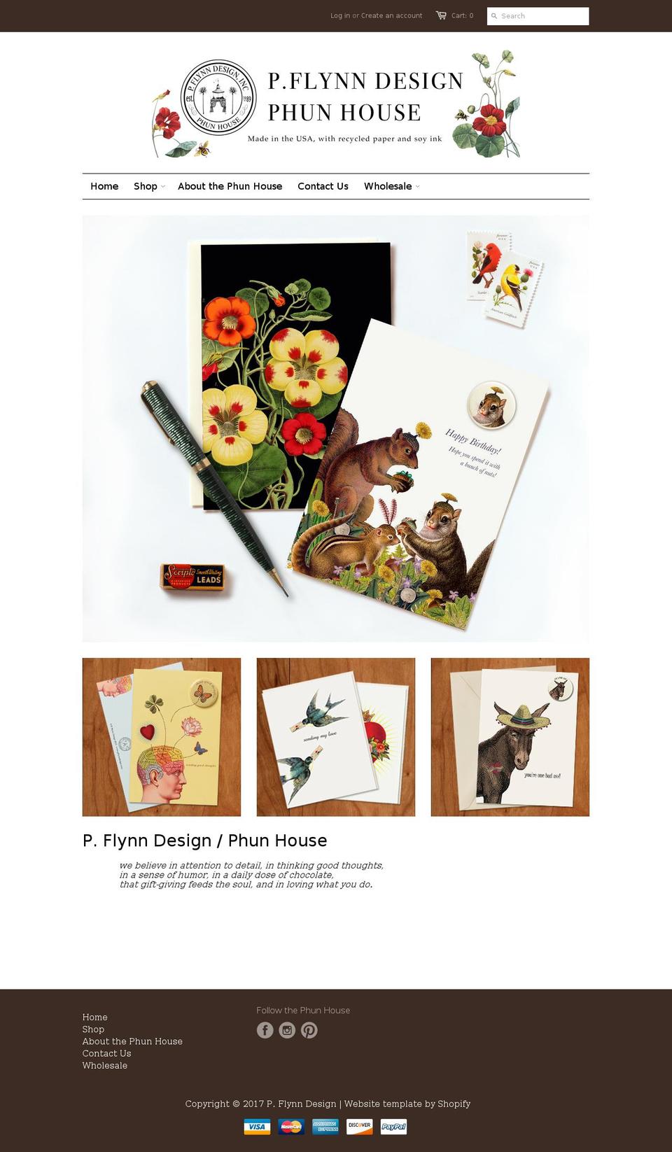 pflynndesign.com shopify website screenshot