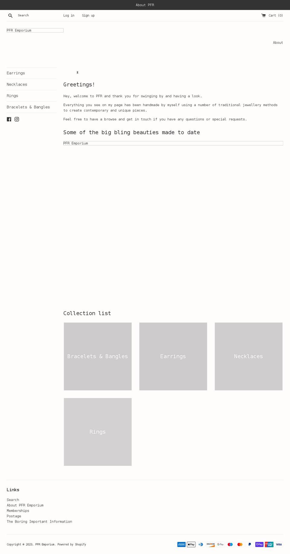 pfremporium.com shopify website screenshot