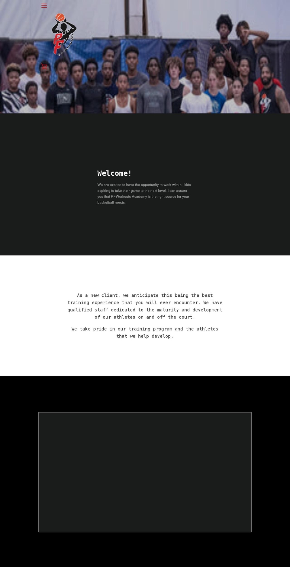pfworkouts.com shopify website screenshot