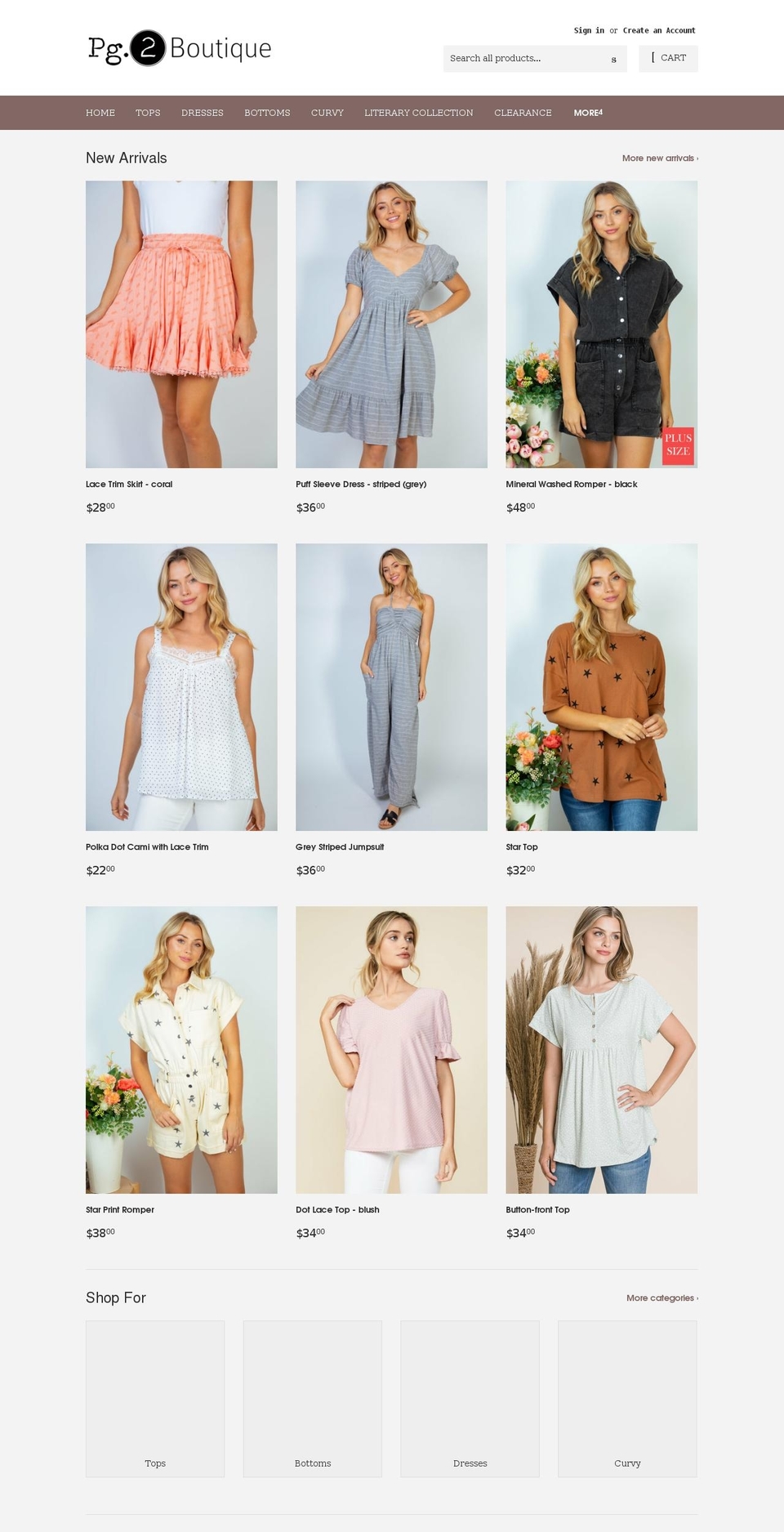 pg2boutique.com shopify website screenshot