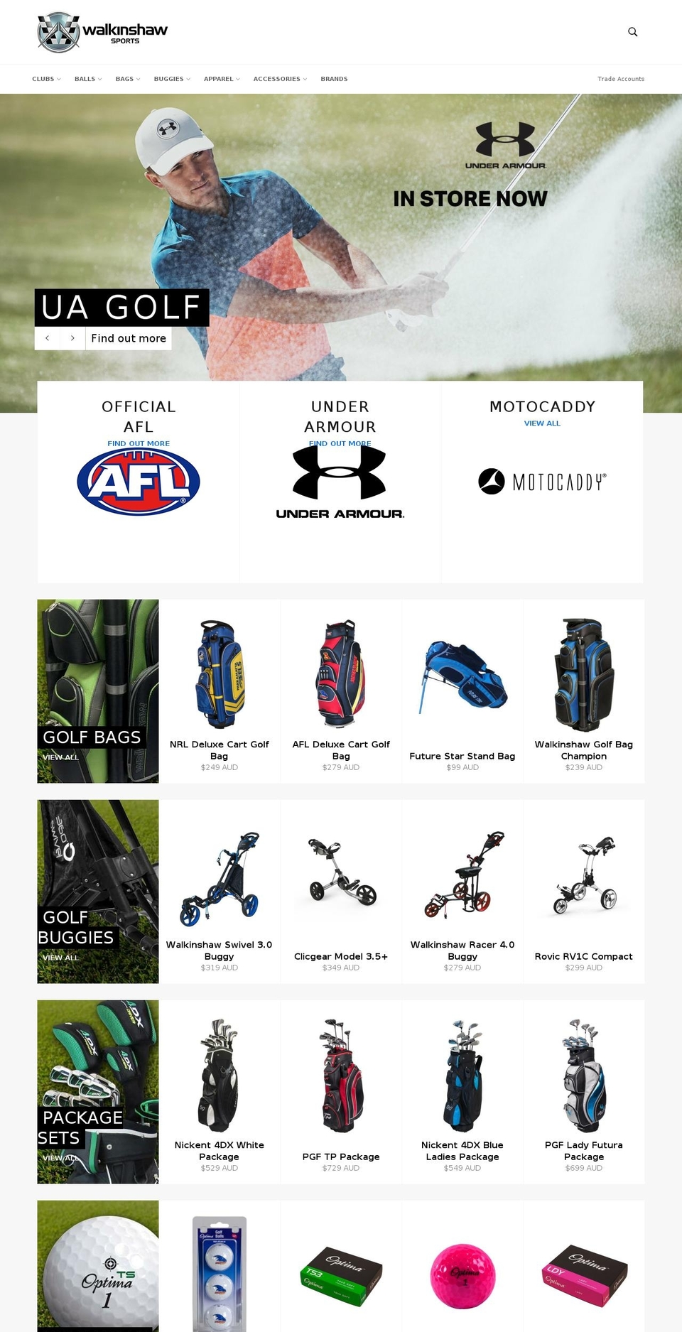 pgfgolf.com.au shopify website screenshot