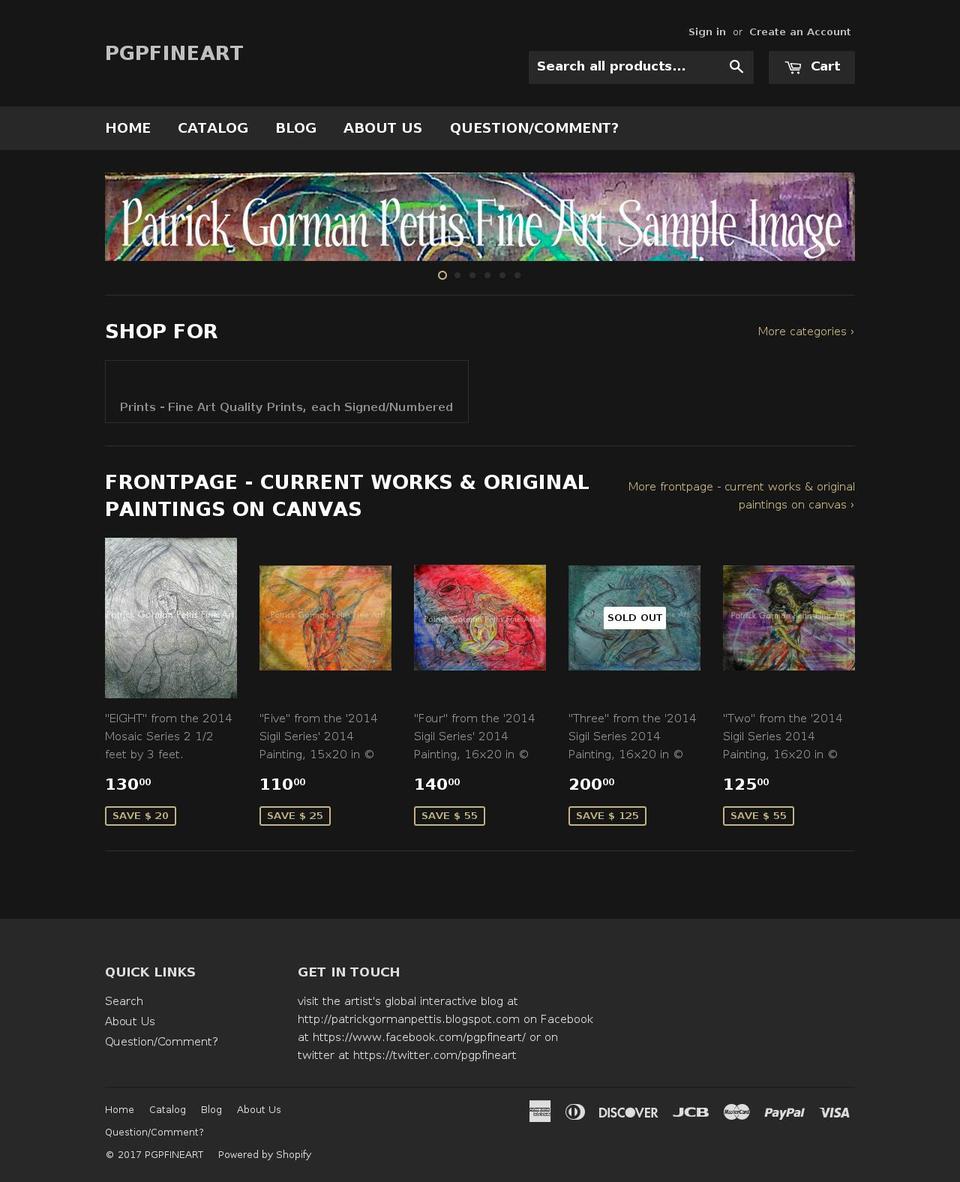 pgpfineart.com shopify website screenshot