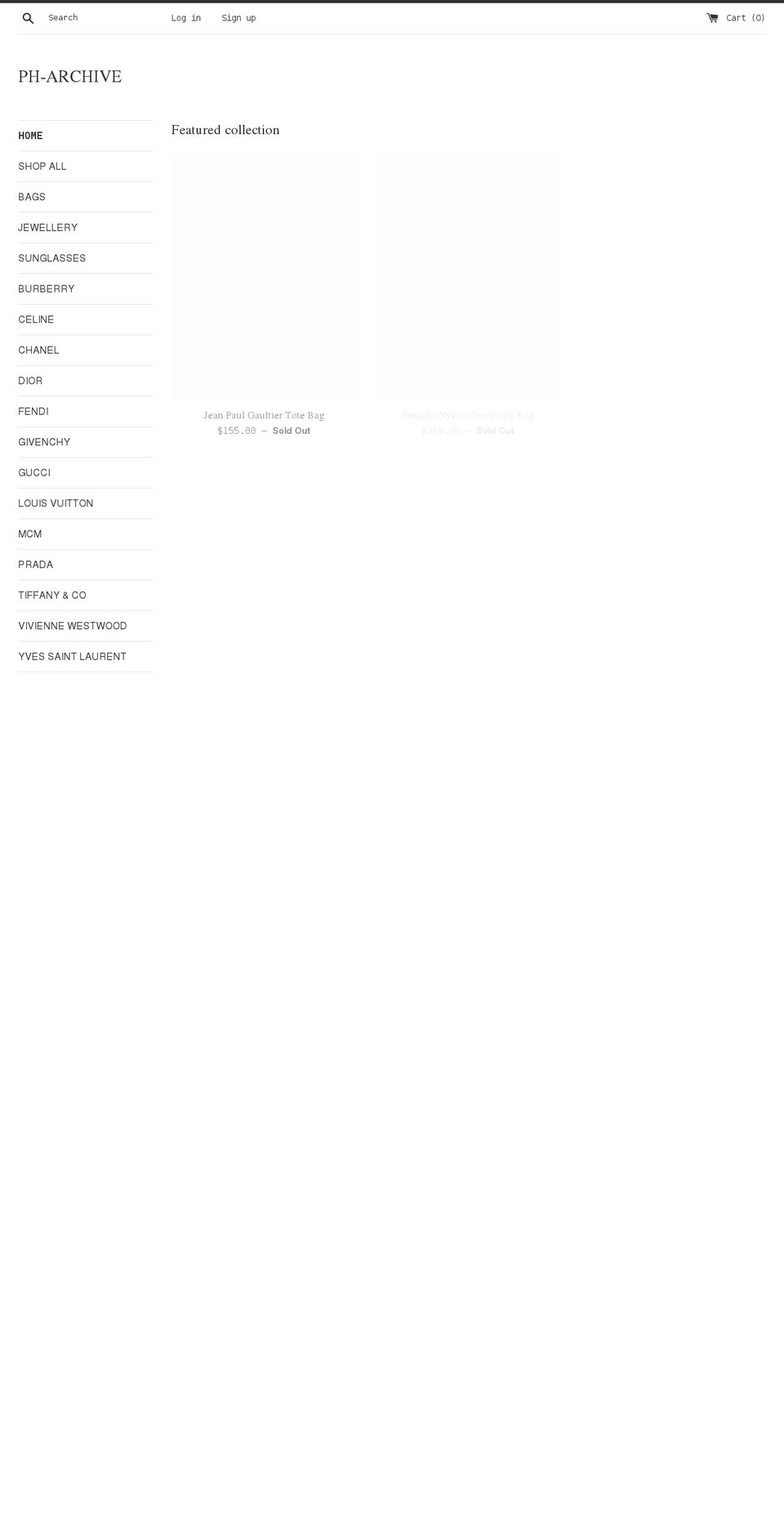 ph-archive.com shopify website screenshot