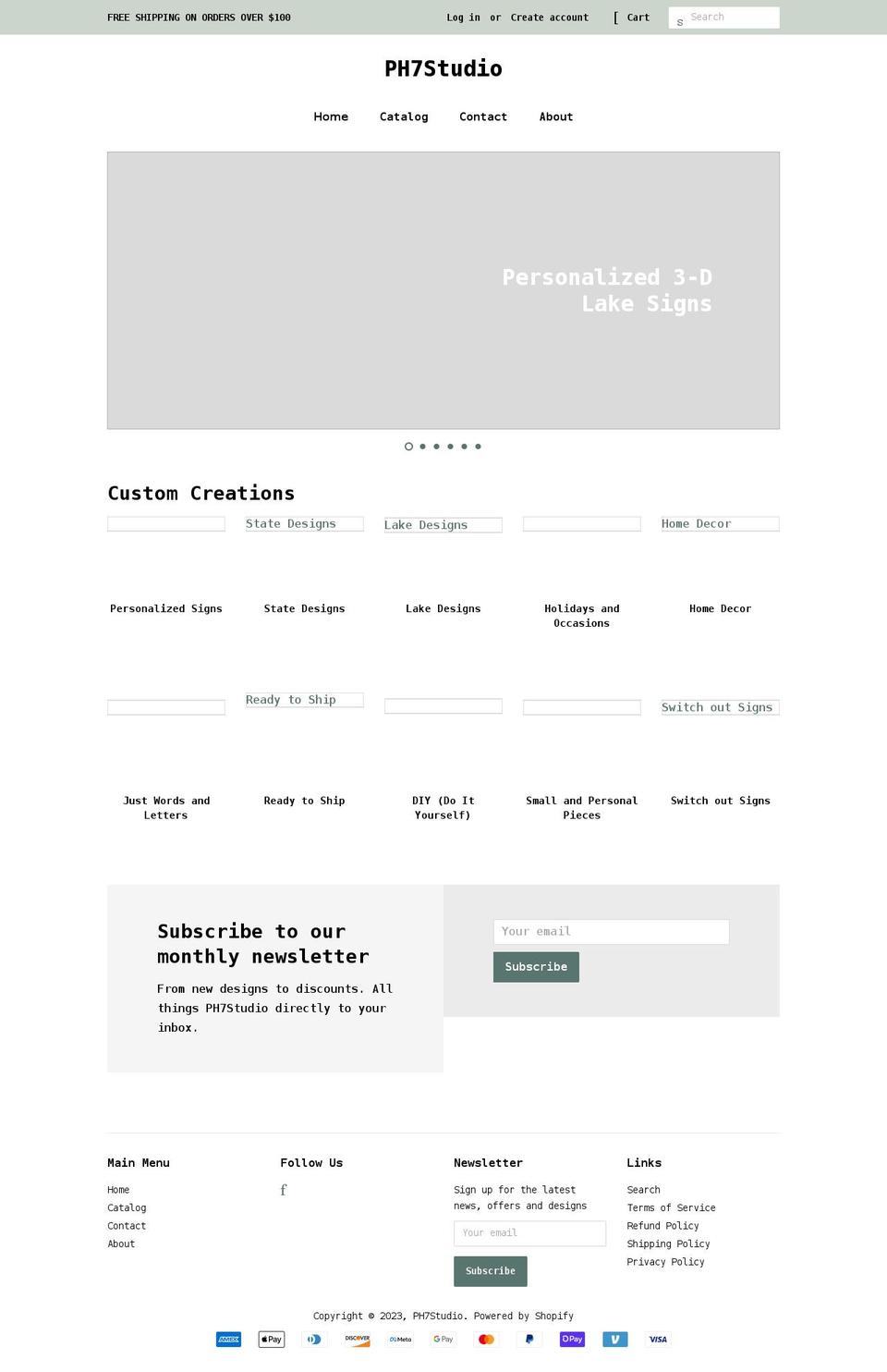 ph7studio.com shopify website screenshot