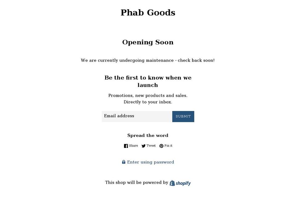 phabgoods.com shopify website screenshot