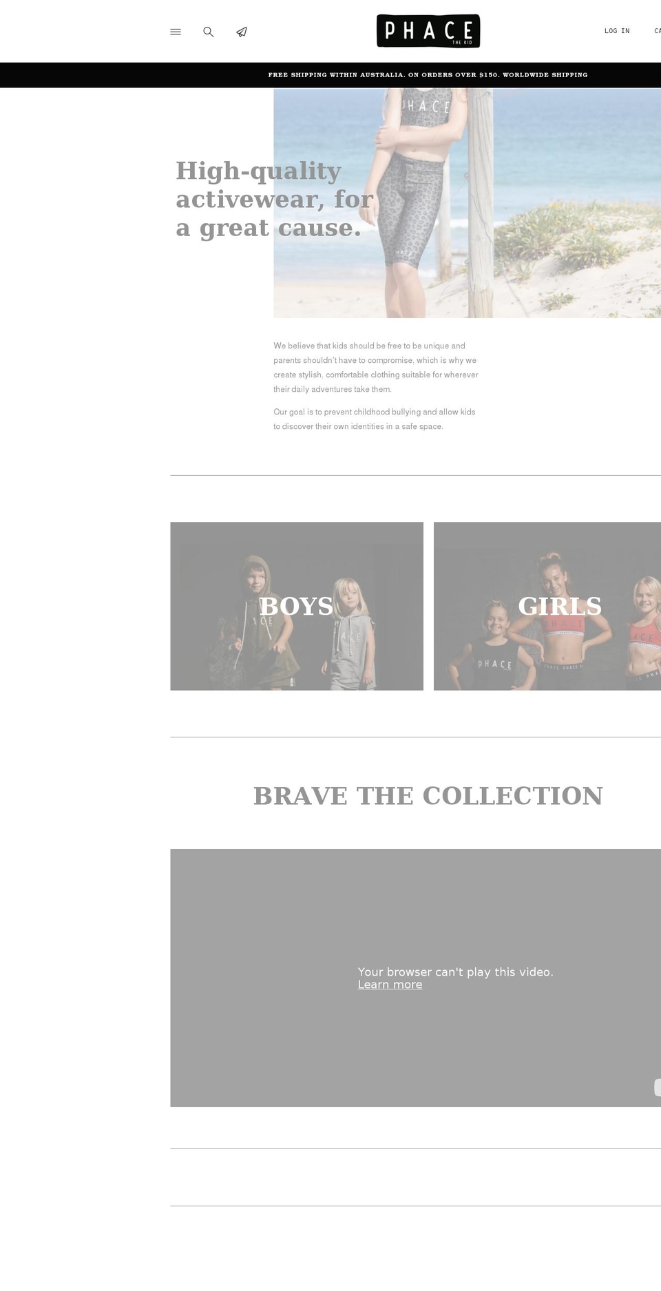 phacethekid.com shopify website screenshot