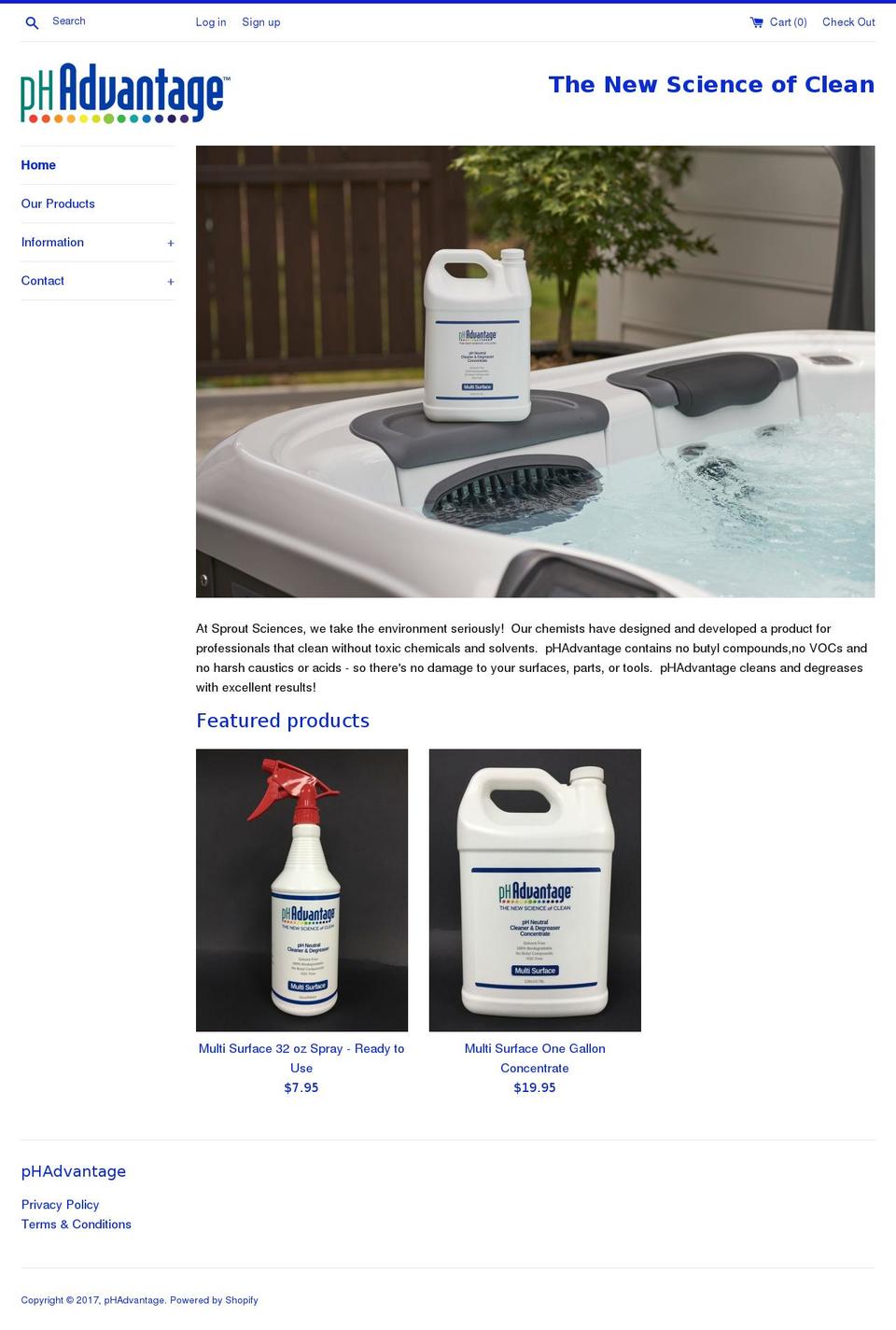 phadvantageclean.org shopify website screenshot