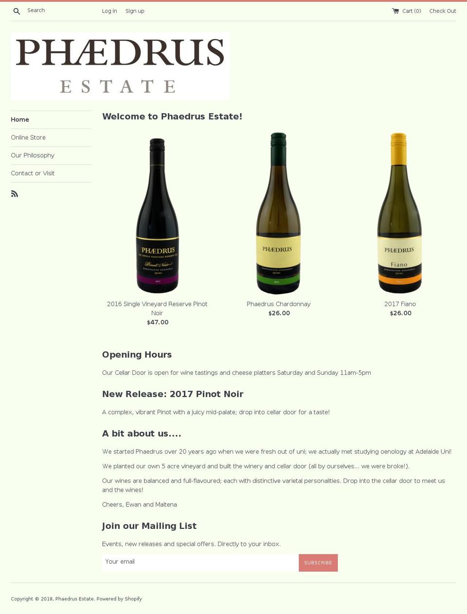 phaedrus.com.au shopify website screenshot