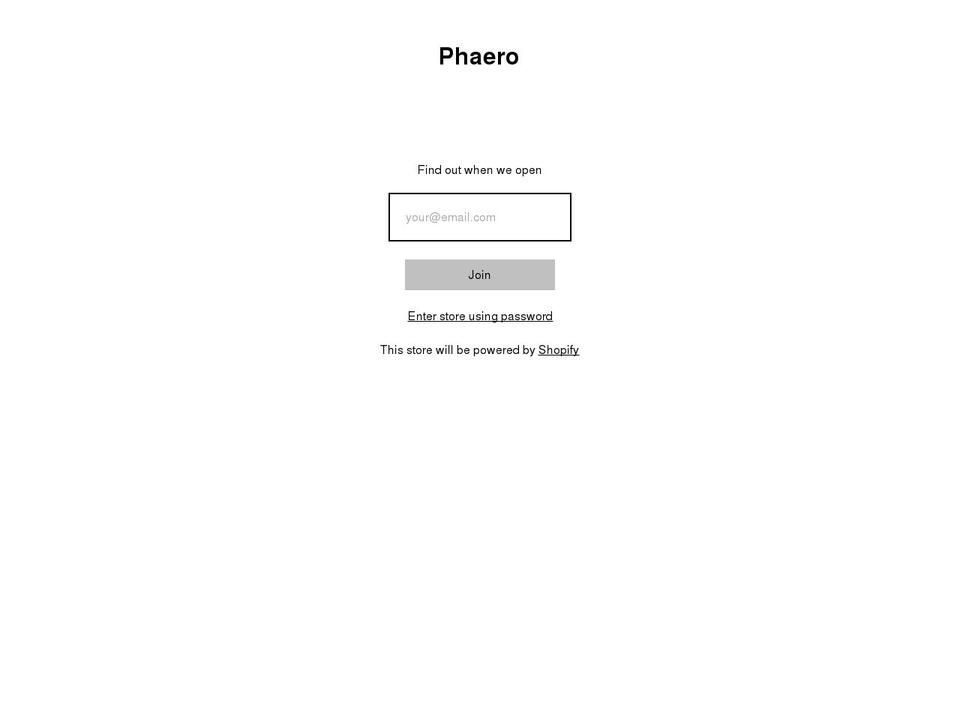 phaero.co.uk shopify website screenshot
