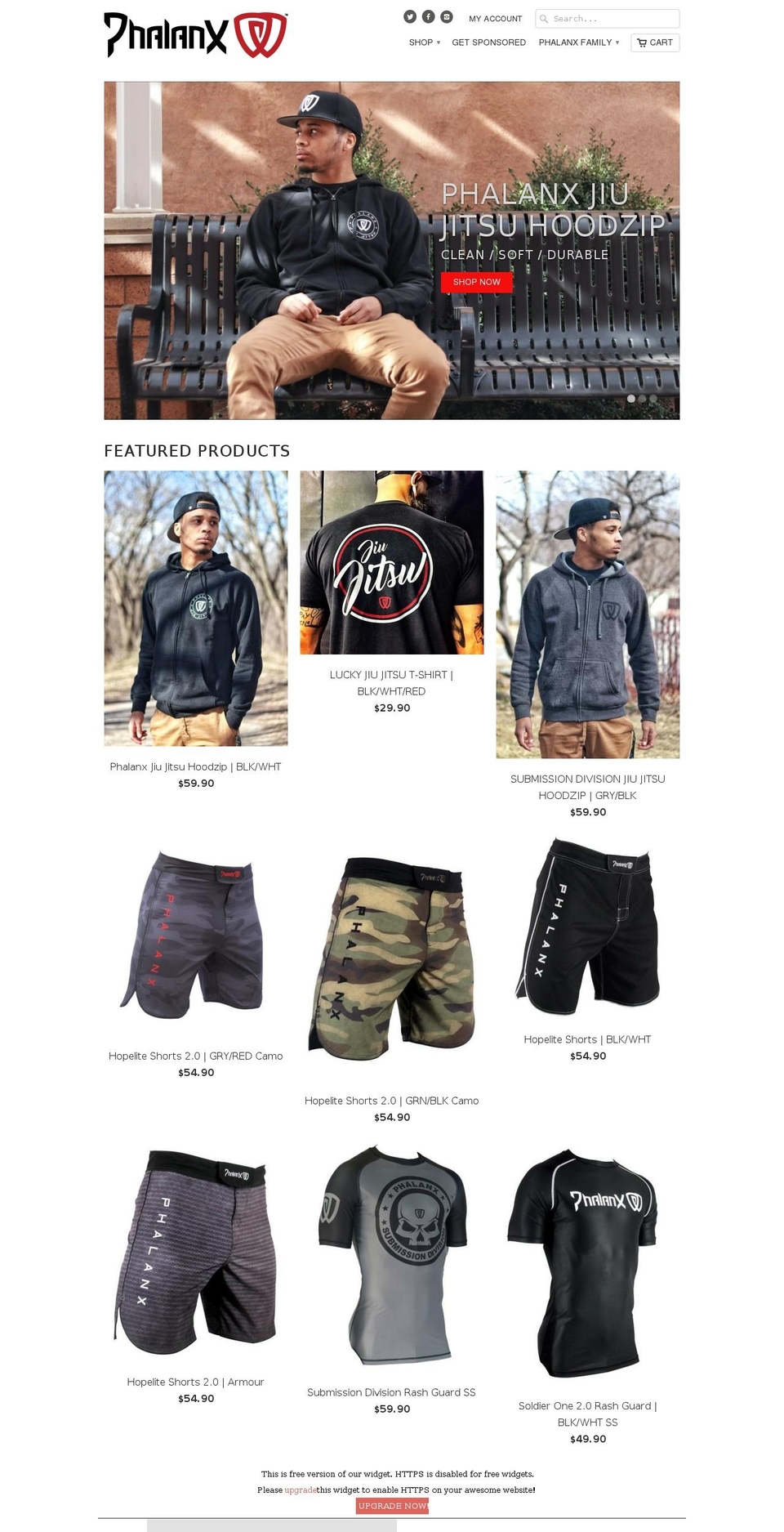 phalanxathletics.com shopify website screenshot