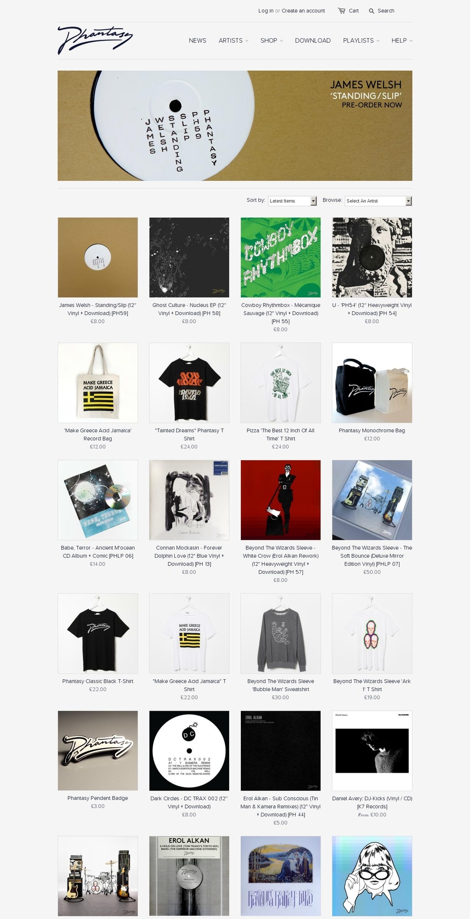 phantasysound.co.uk shopify website screenshot