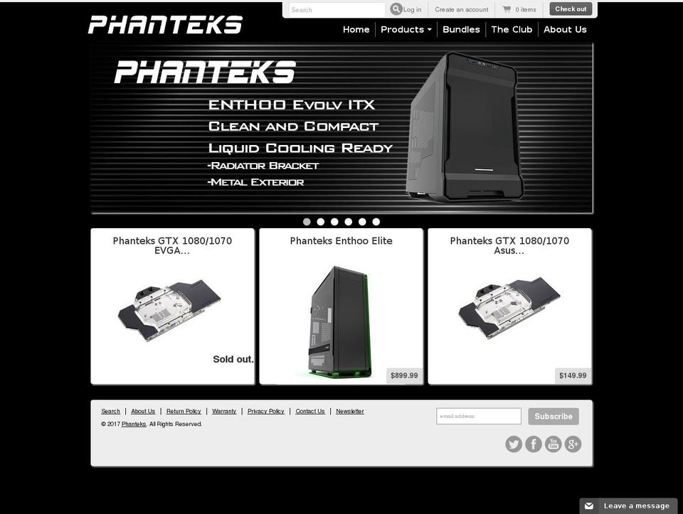 warehouse Shopify theme site example phanteksusa.com