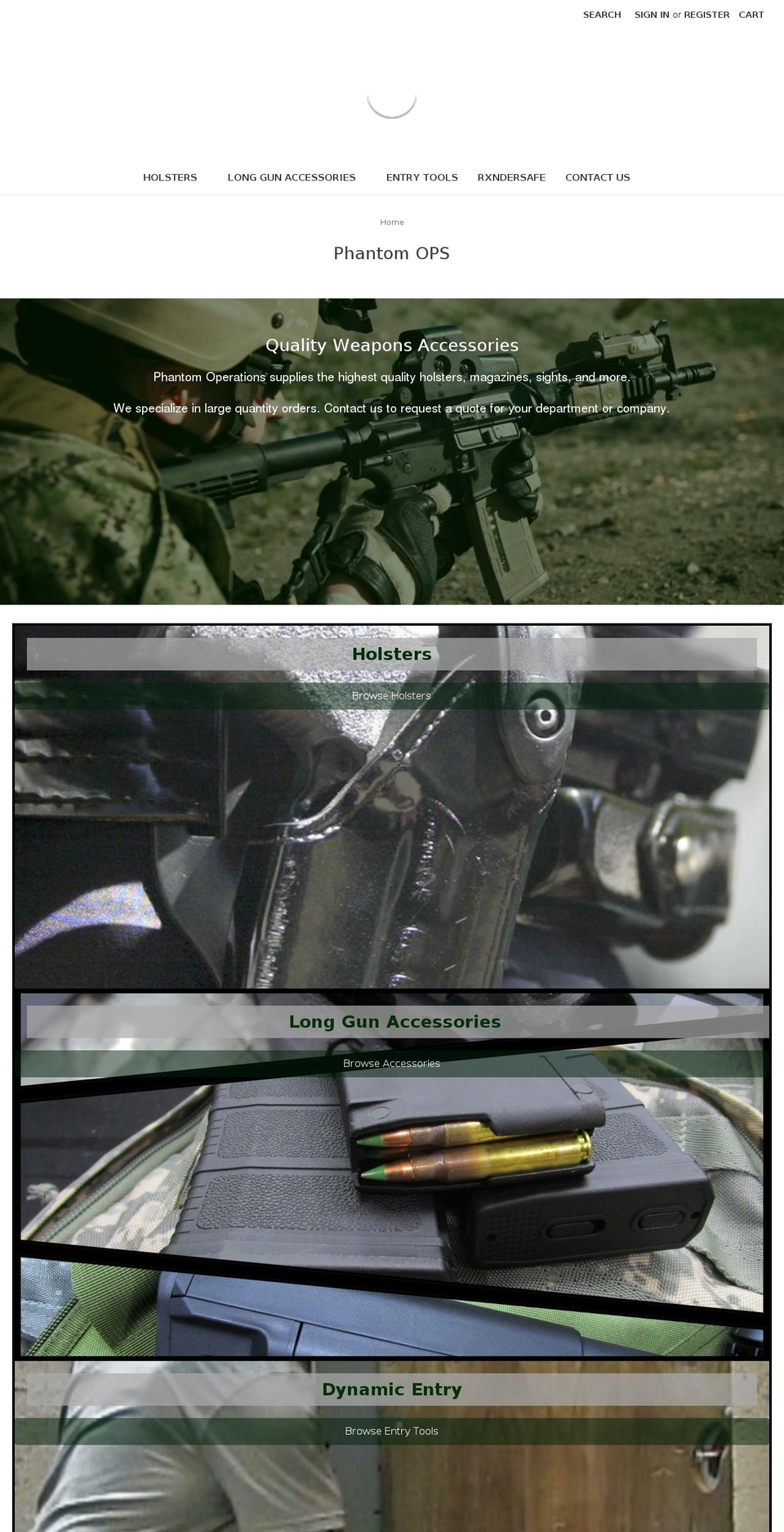 phantom-ops.com shopify website screenshot