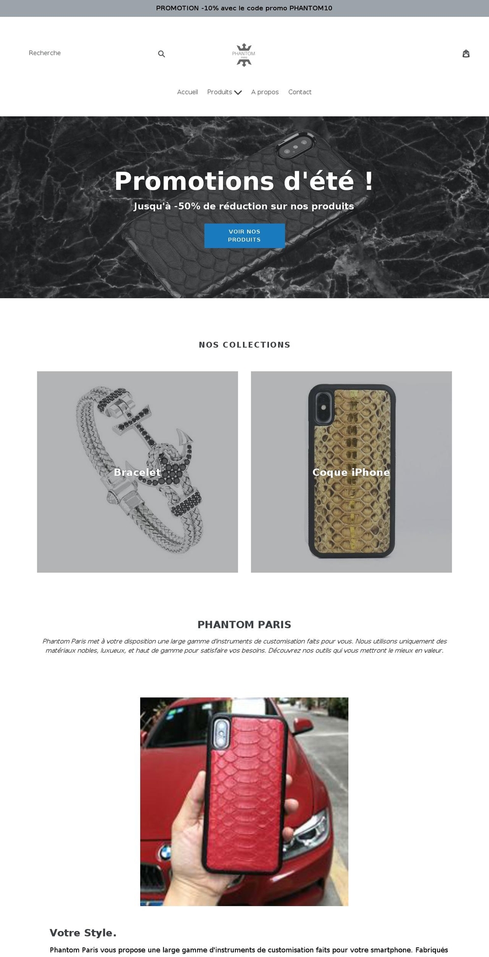 phantomparis.com — Shopify storefront screenshot