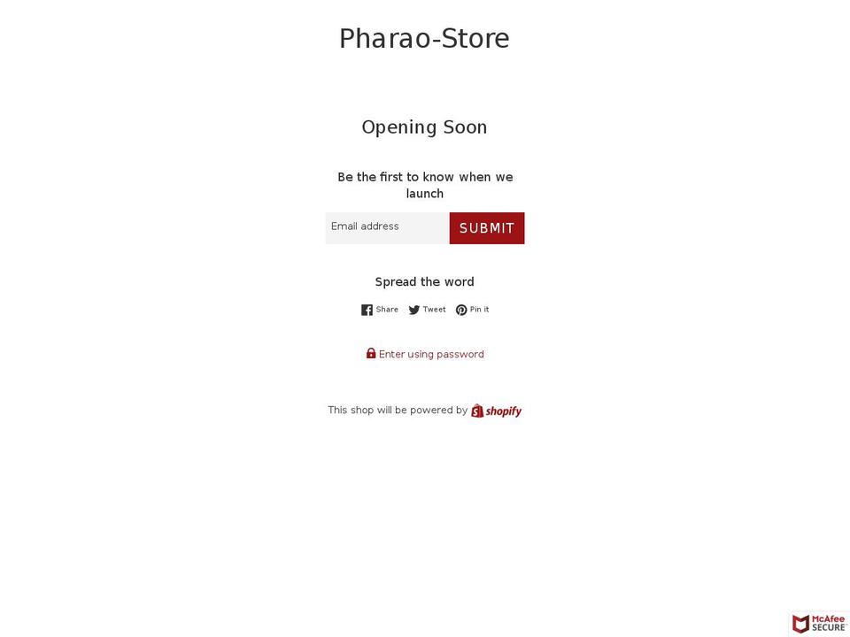 pharao-store.com — Shopify storefront screenshot