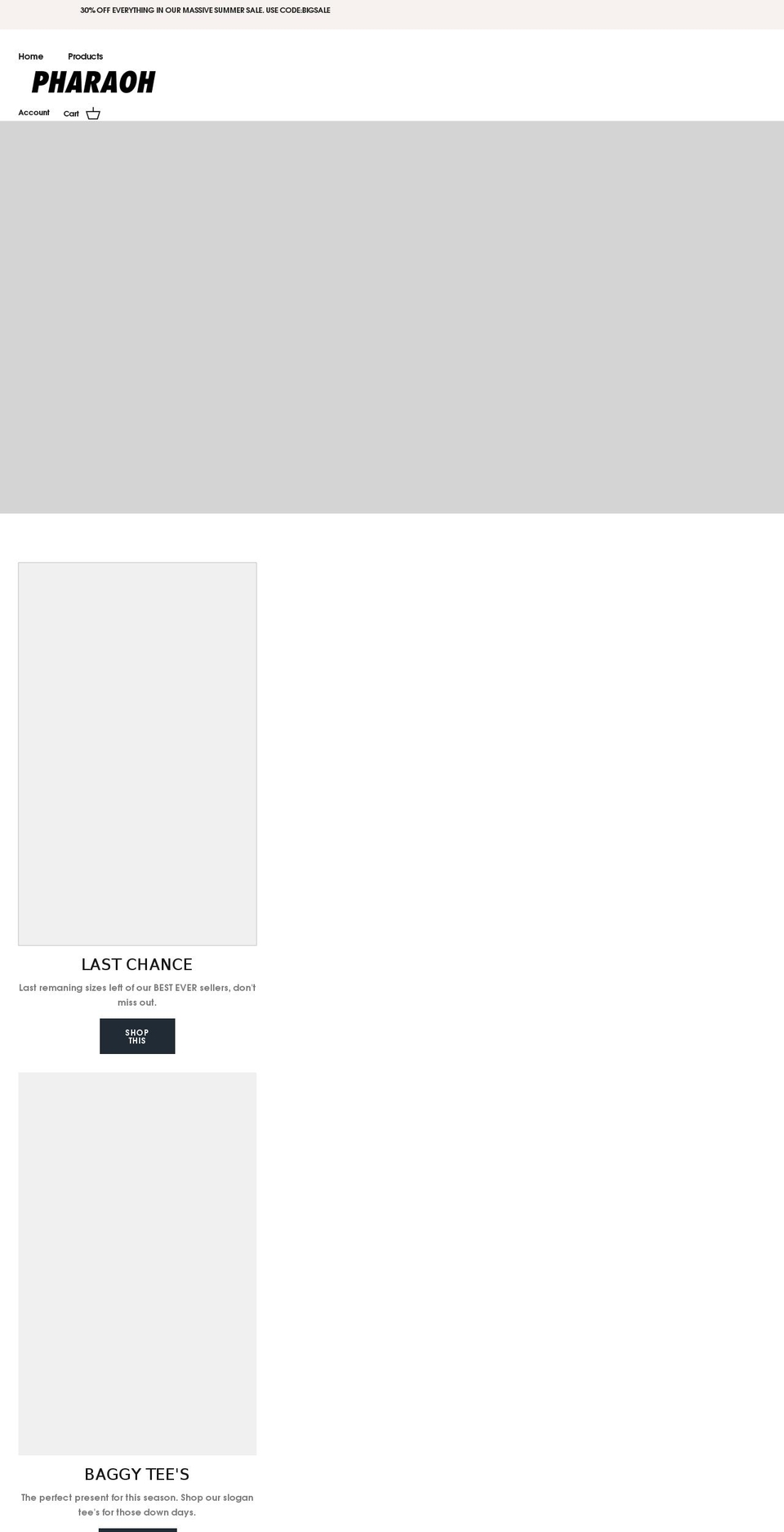 pharaohlondon.co.uk shopify website screenshot