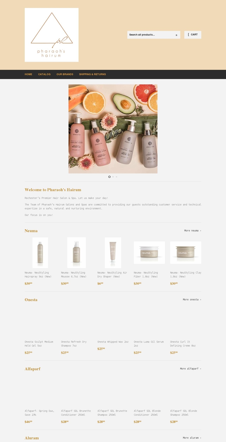 pharaohshairumshop.com shopify website screenshot