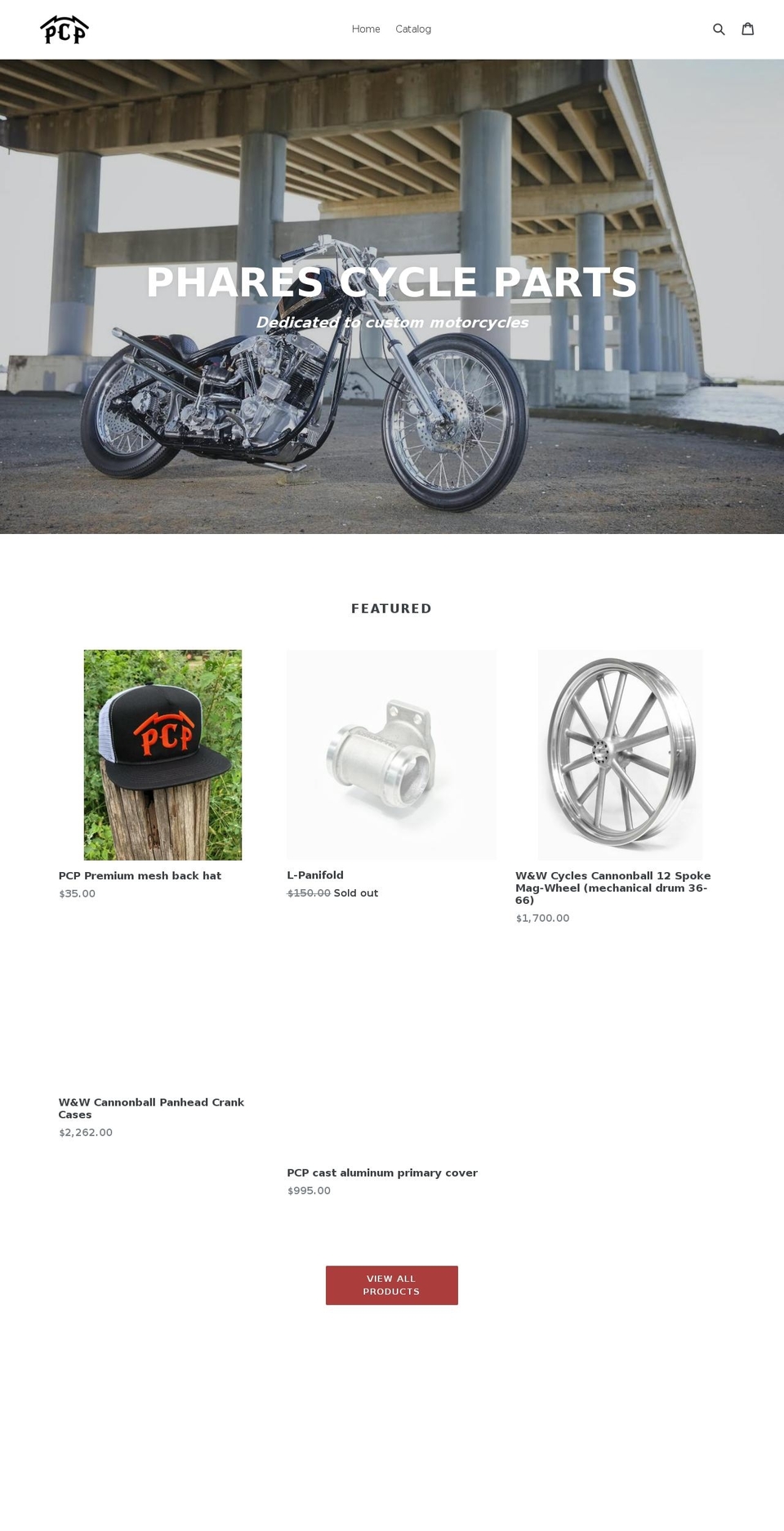 pharescycleparts.com — Shopify storefront screenshot