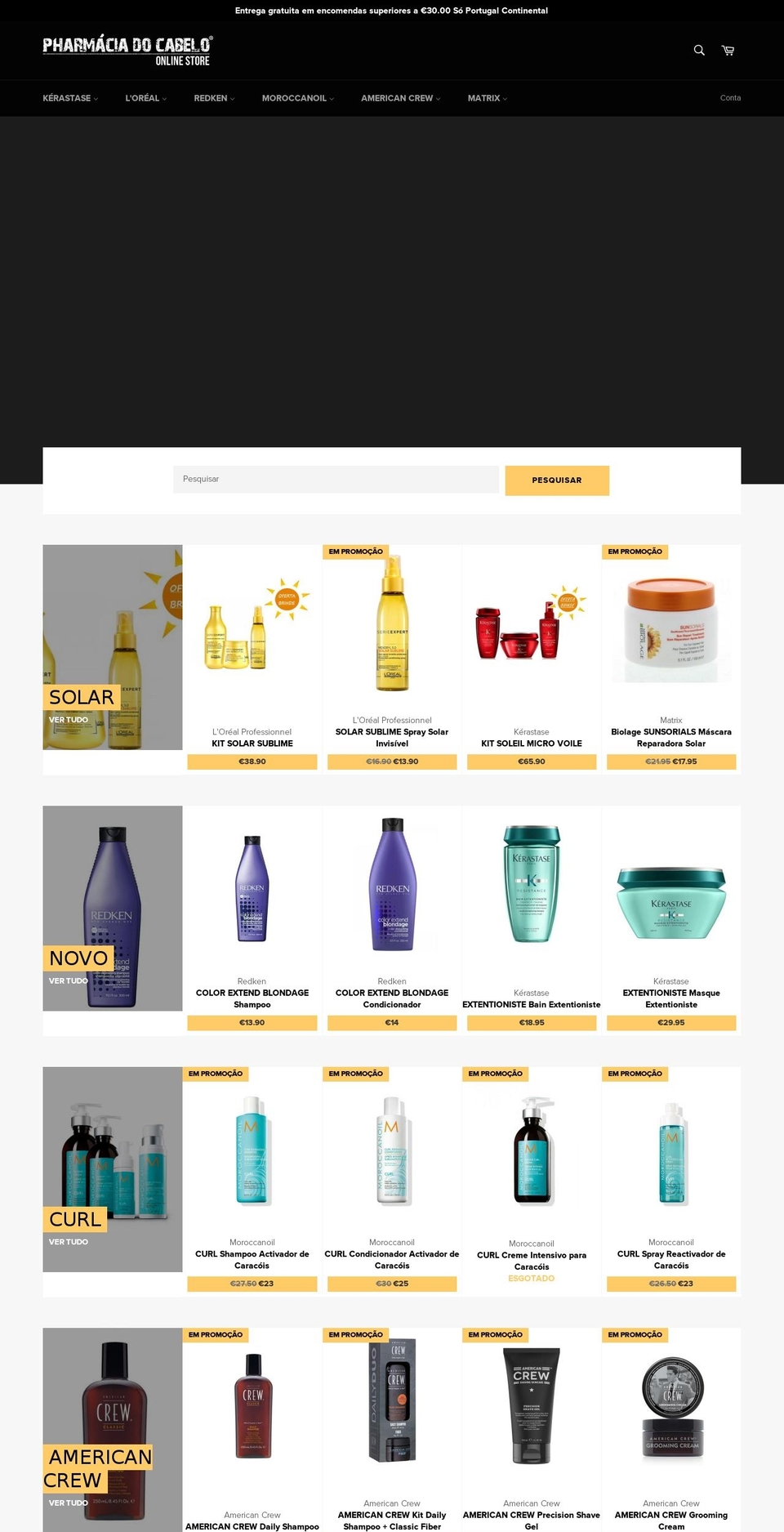 pharmaciadocabelo.com shopify website screenshot