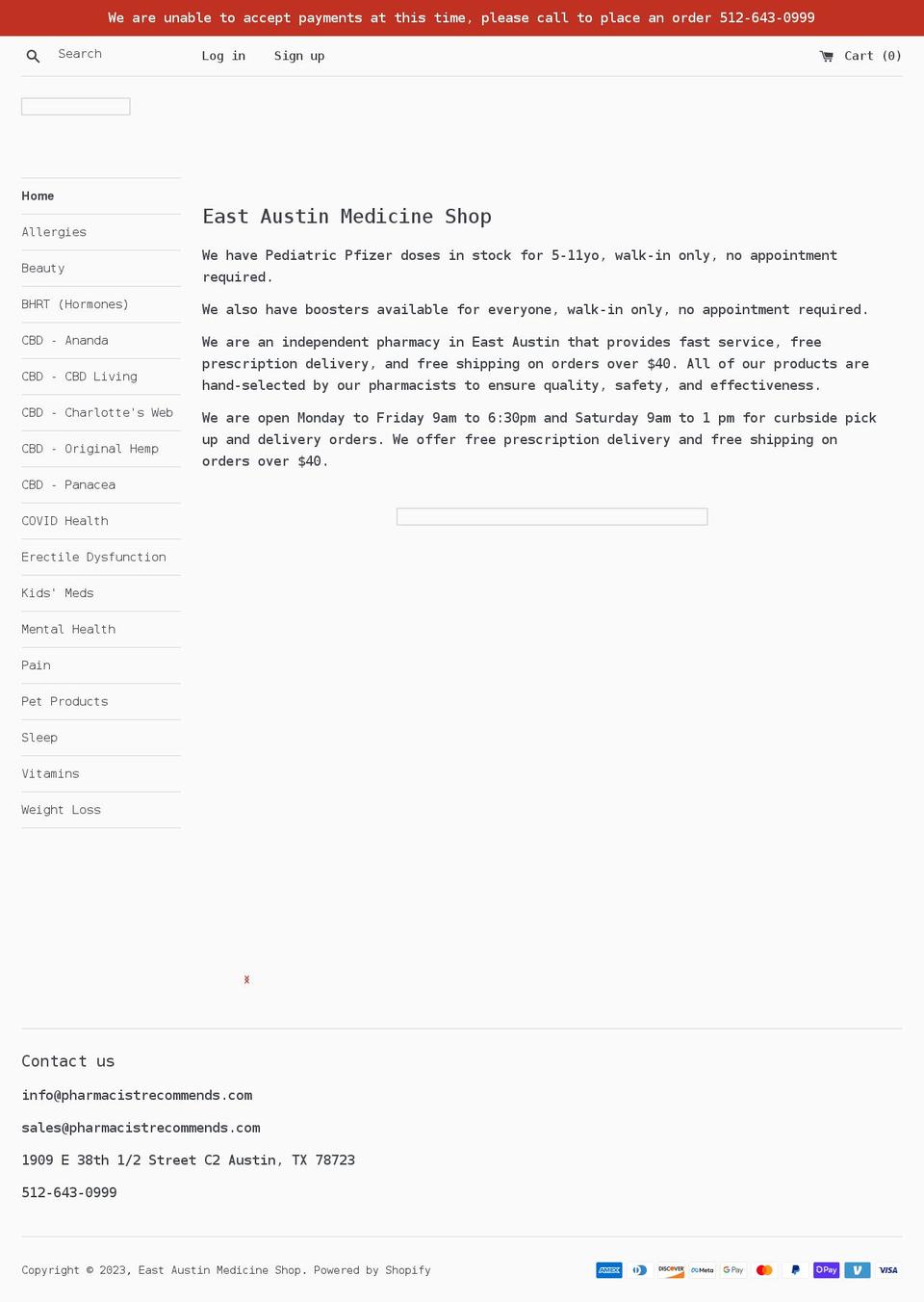 pharmacistrecommends.com shopify website screenshot