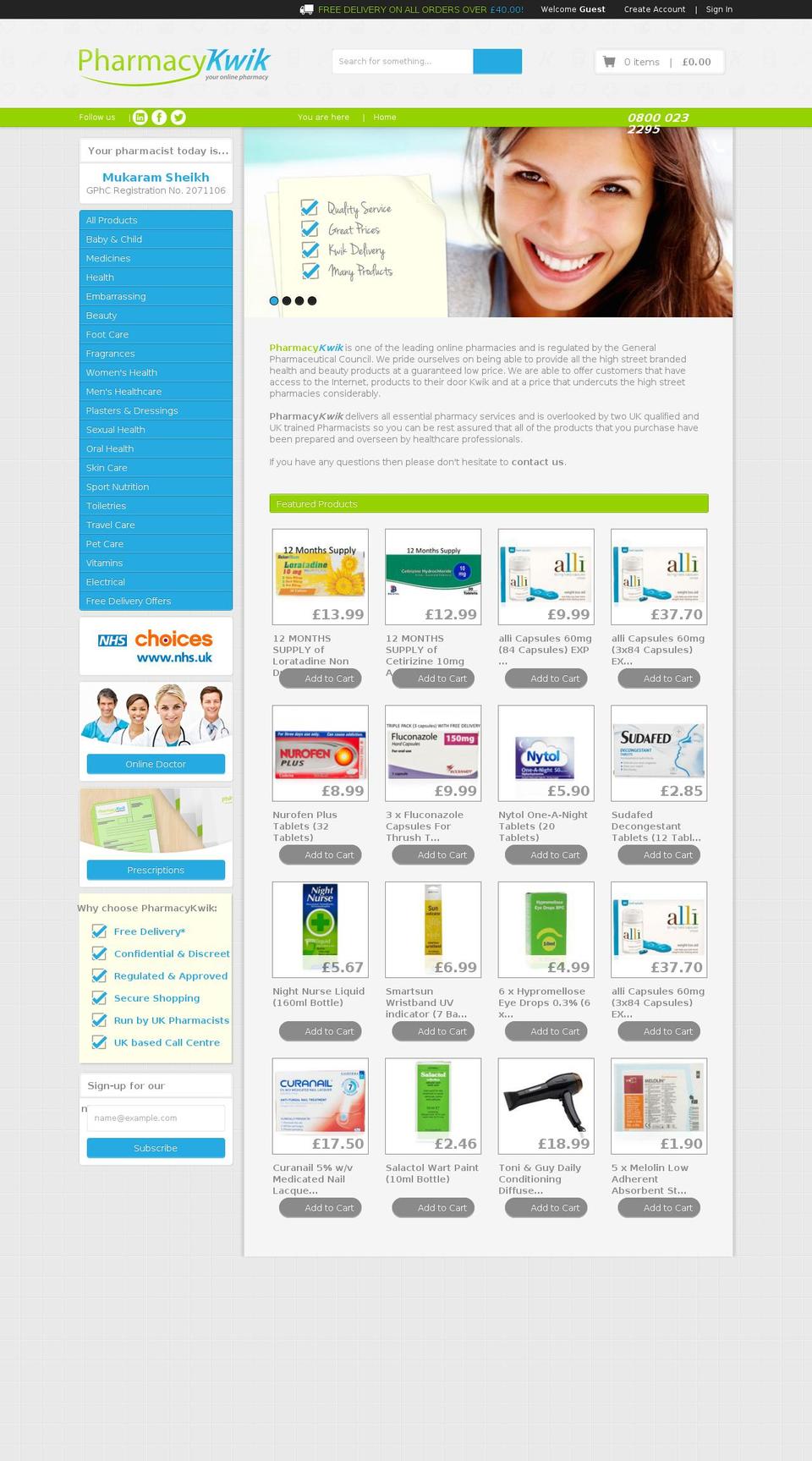 pharmacykwik.co.uk shopify website screenshot