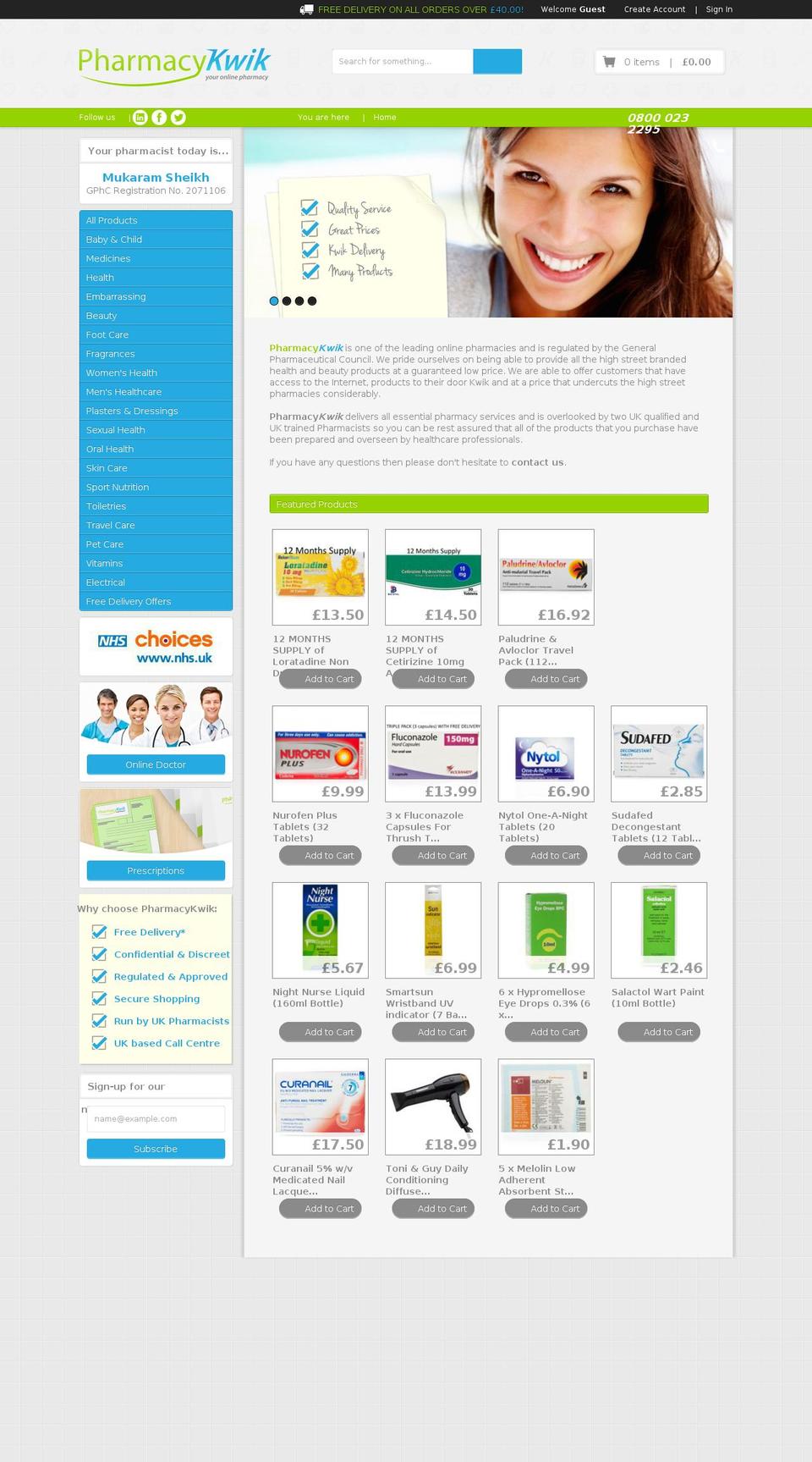 pharmacyquicker.com shopify website screenshot