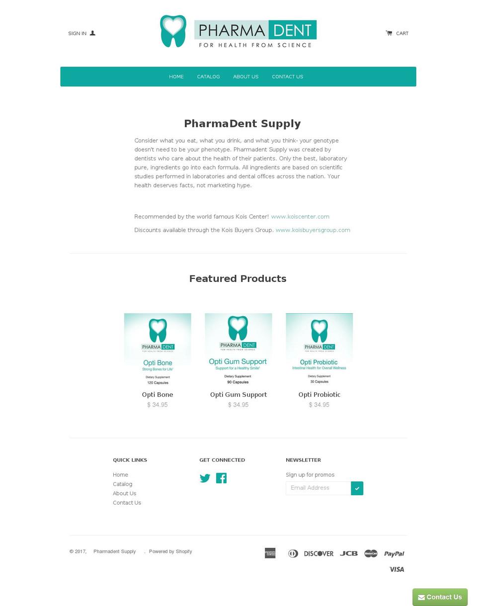 pharmadentsupply.com shopify website screenshot