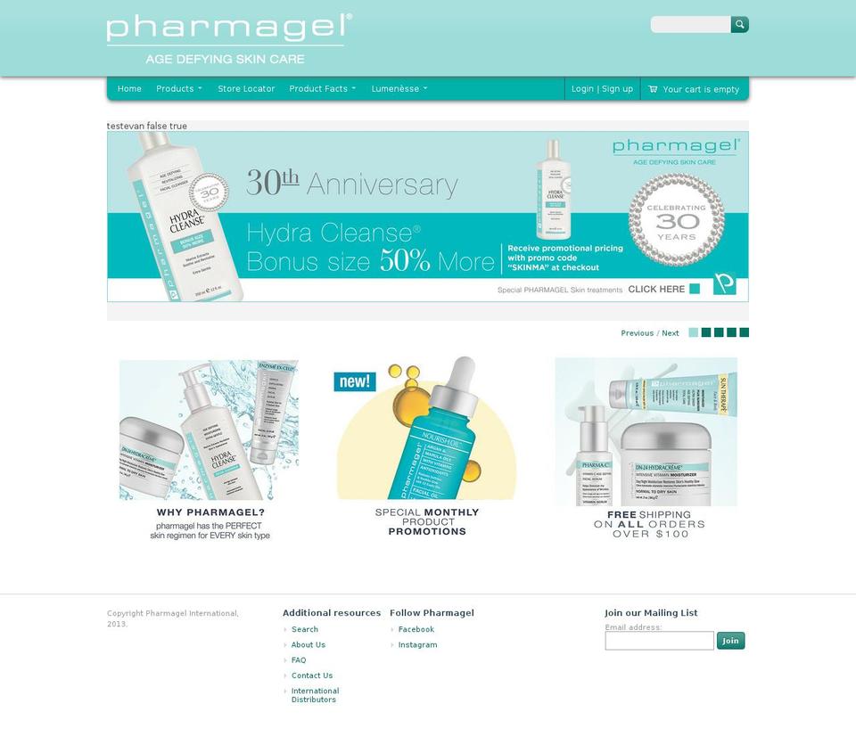 pharmagel.net shopify website screenshot