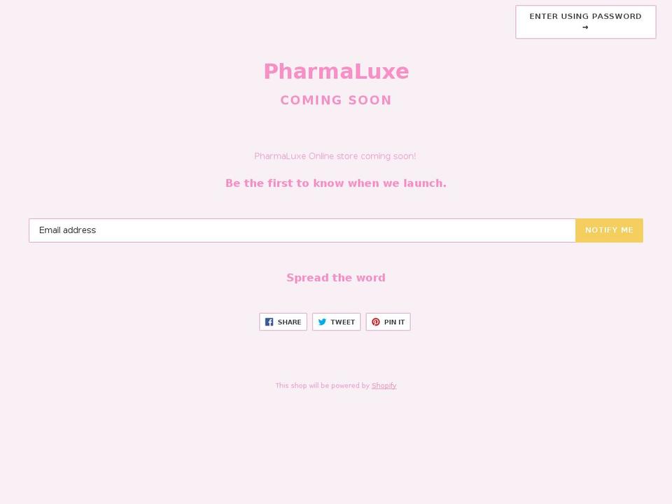 pharmaluxe.com shopify website screenshot