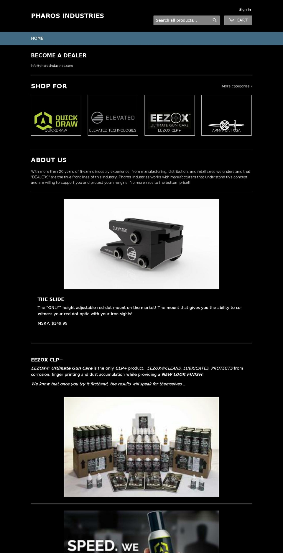 pharosindustries.com — Shopify storefront screenshot