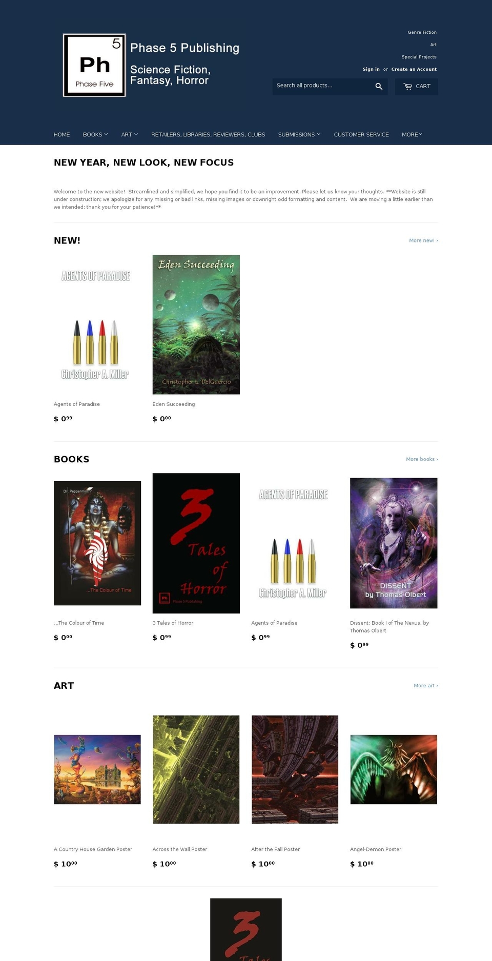 phase5publishing.com shopify website screenshot