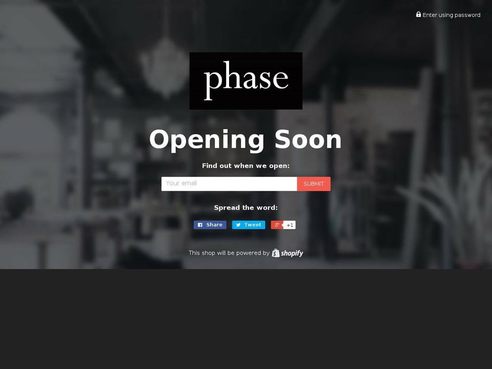 phasestyle.com — Shopify storefront screenshot