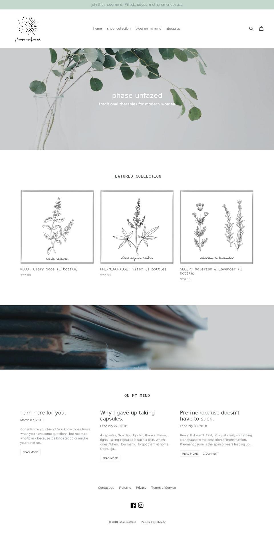 phaseunfazed.com — Shopify storefront screenshot