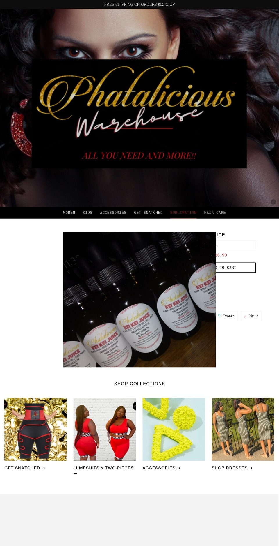 phataliciousapparel.com shopify website screenshot