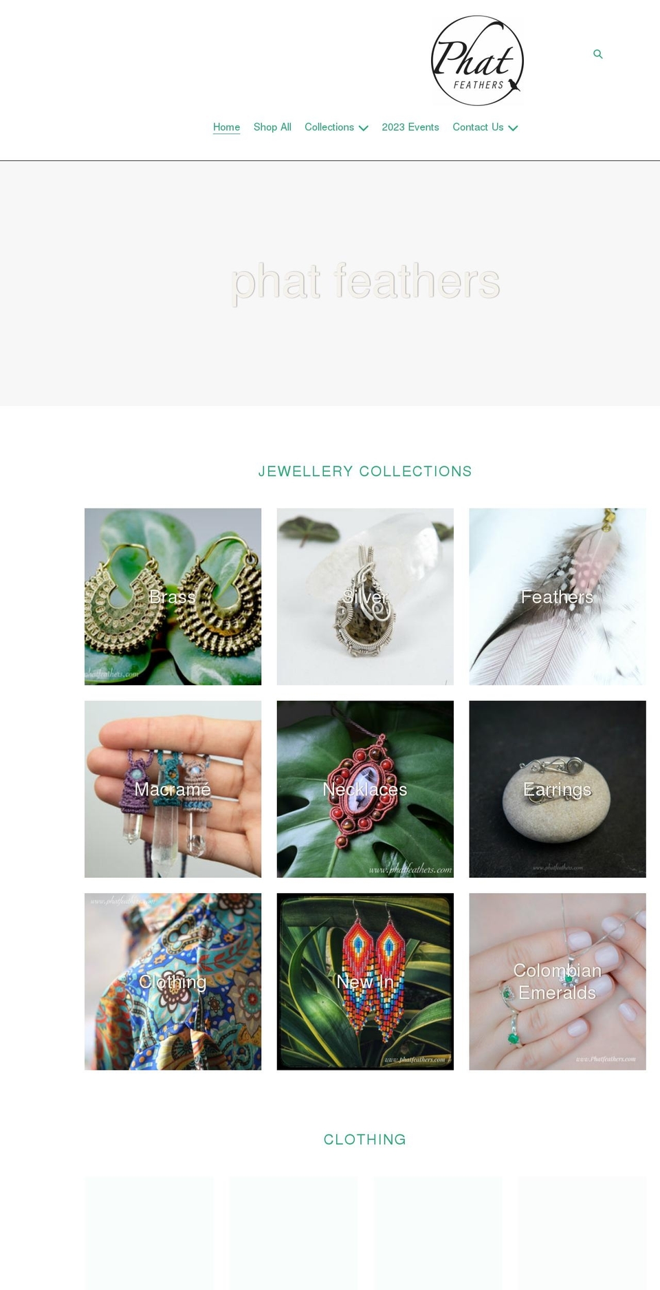 phatfeathers.com shopify website screenshot