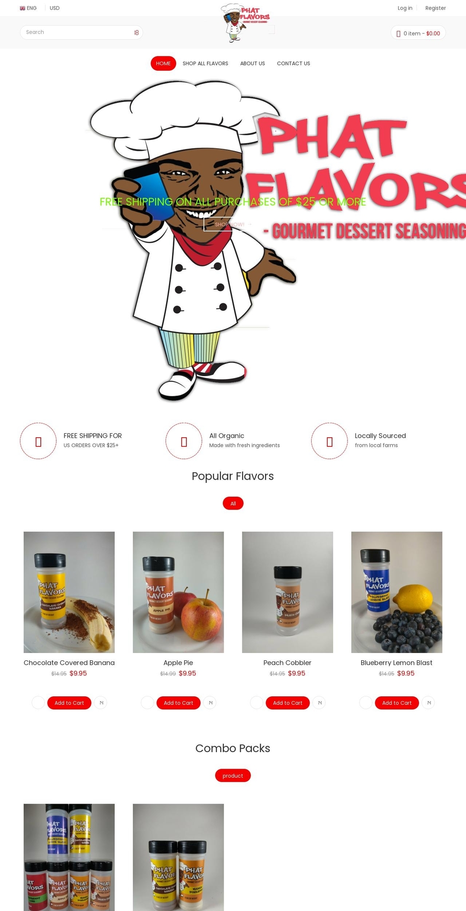 phatflavors.com shopify website screenshot