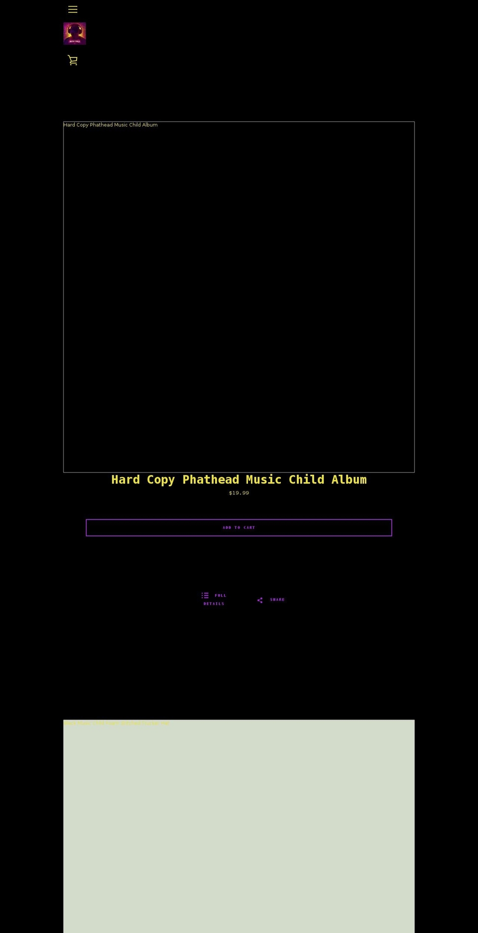 phatheadthemusicchild.com shopify website screenshot