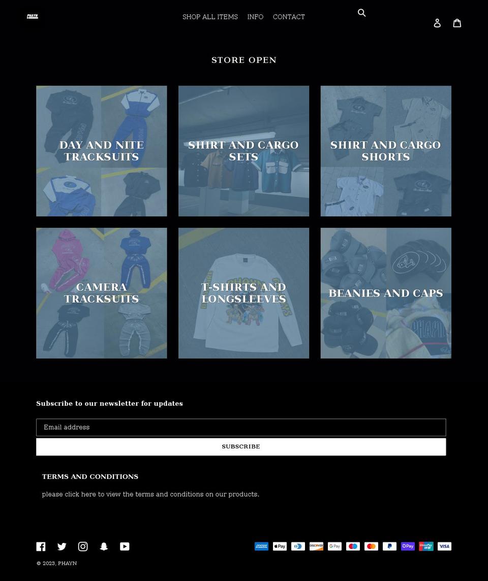 phaynstore.com shopify website screenshot