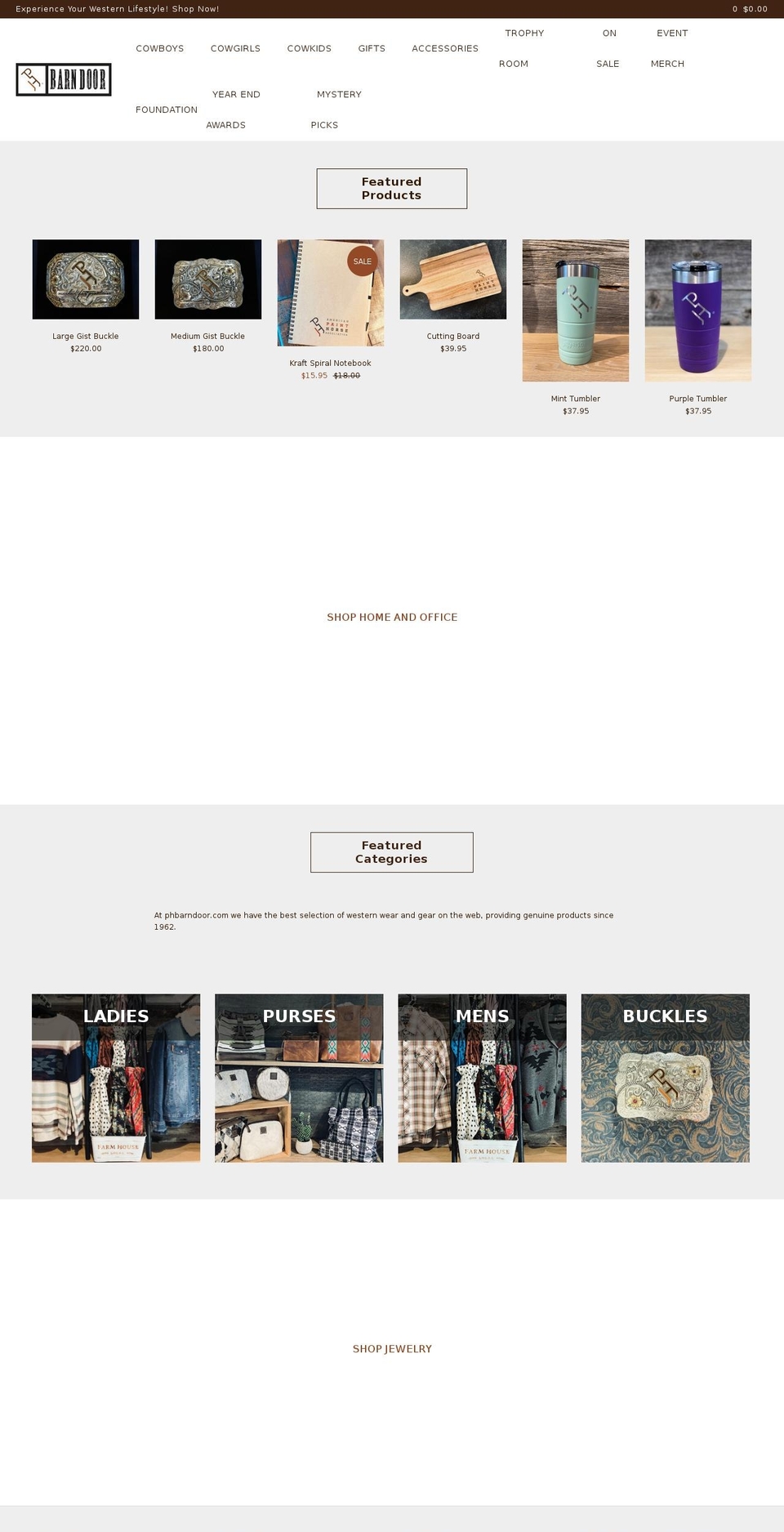 phbarndoor.com shopify website screenshot