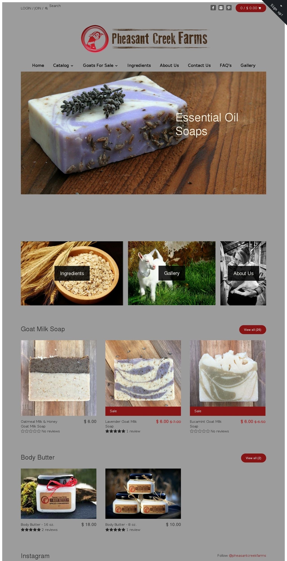 pheasantcreekfarms.com shopify website screenshot