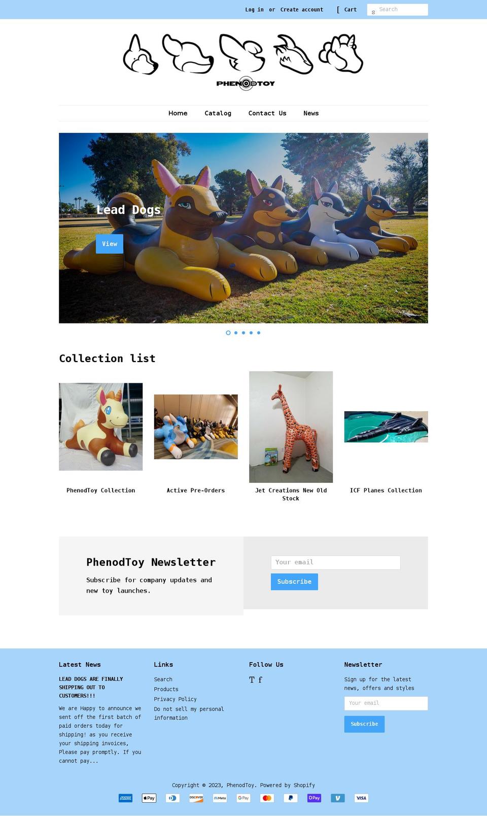 phenodtoy.com shopify website screenshot