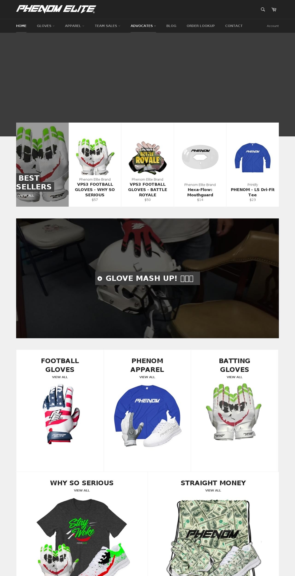 phenomelitebrand.com shopify website screenshot