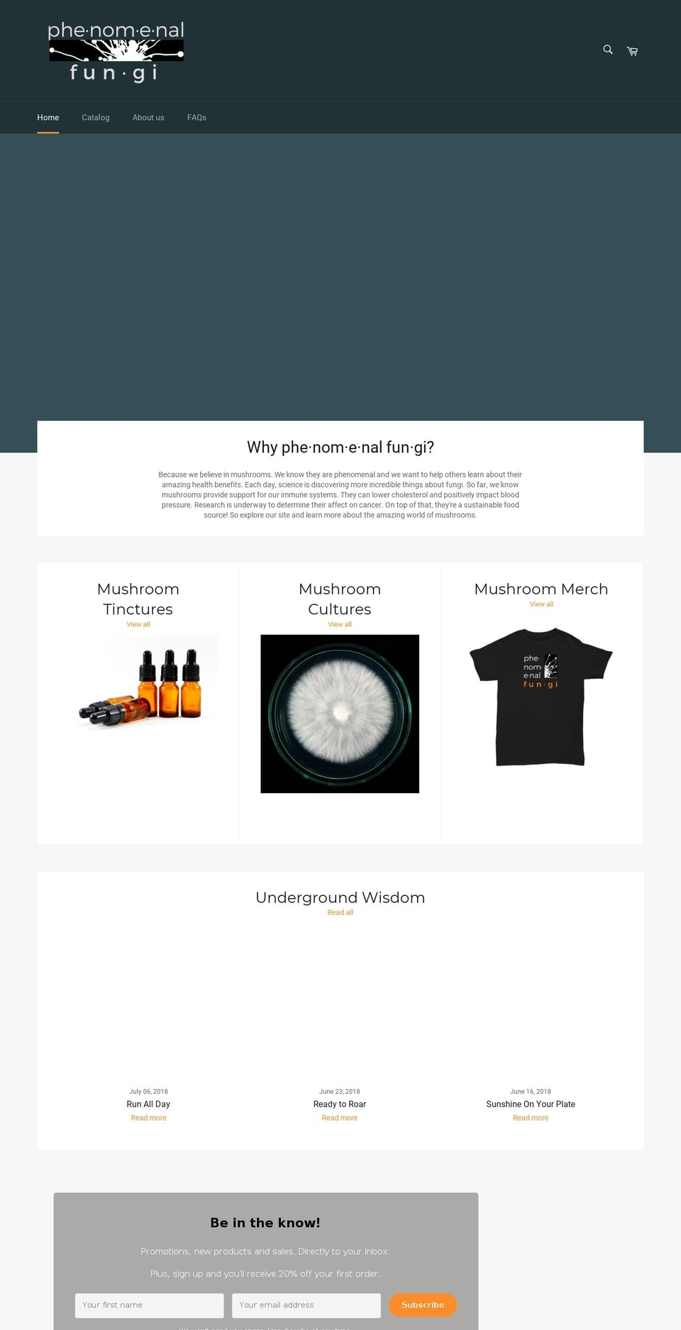 phenomenalfungi.com — Shopify storefront screenshot