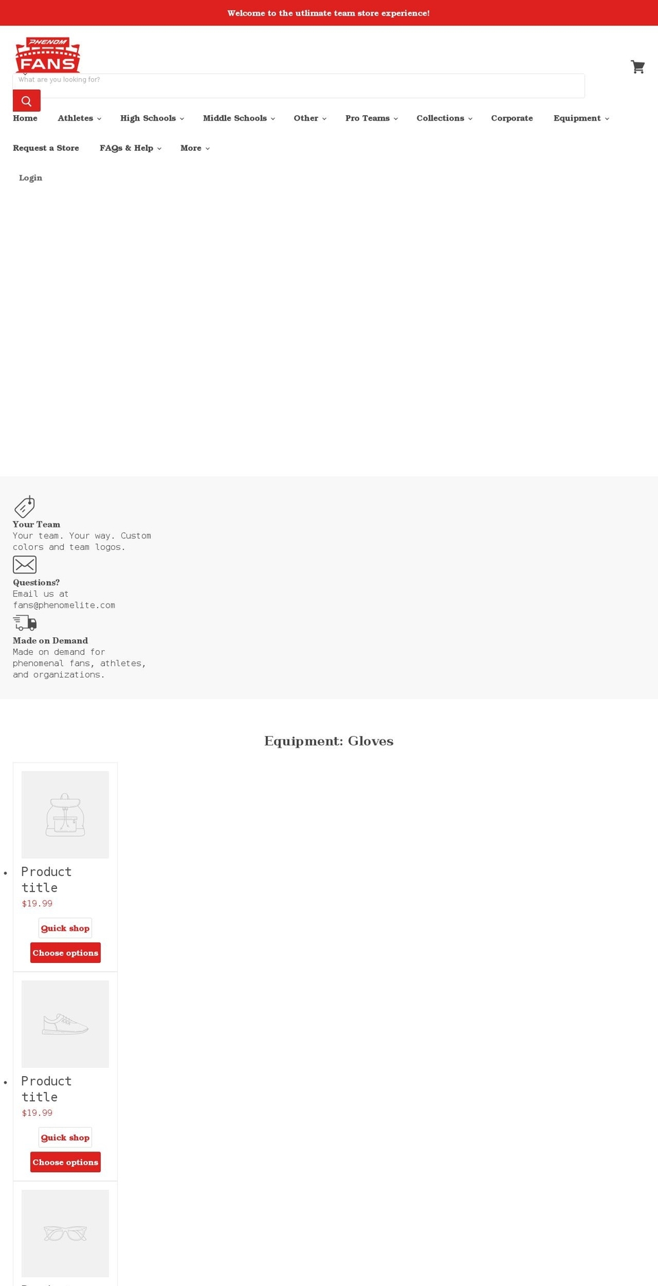 phenomfans.com shopify website screenshot