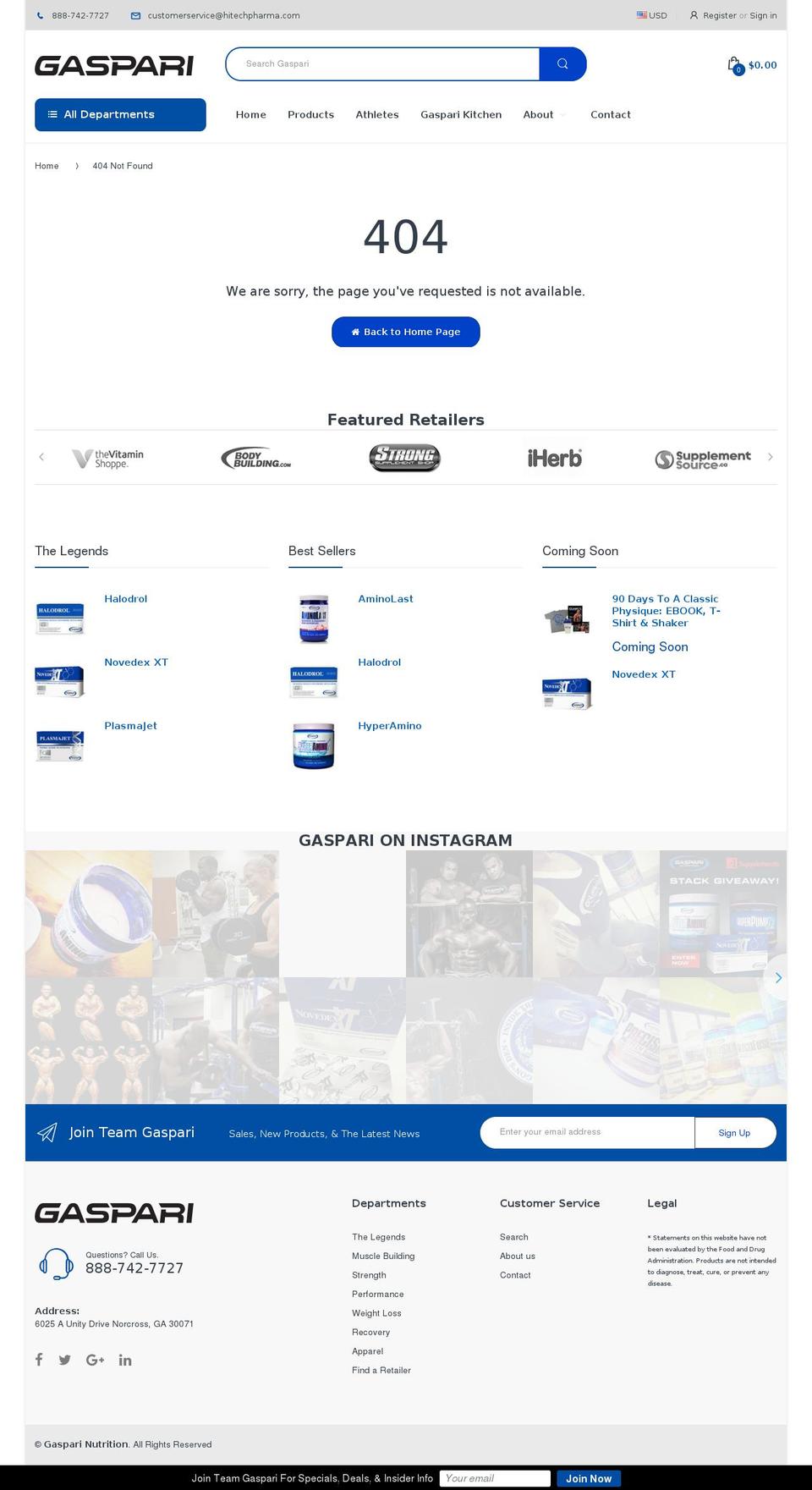 Gaspari 2017 Shopify theme site example phenorex.com