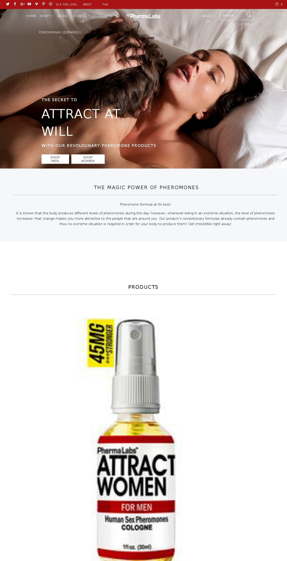 phermalabs.com shopify website screenshot