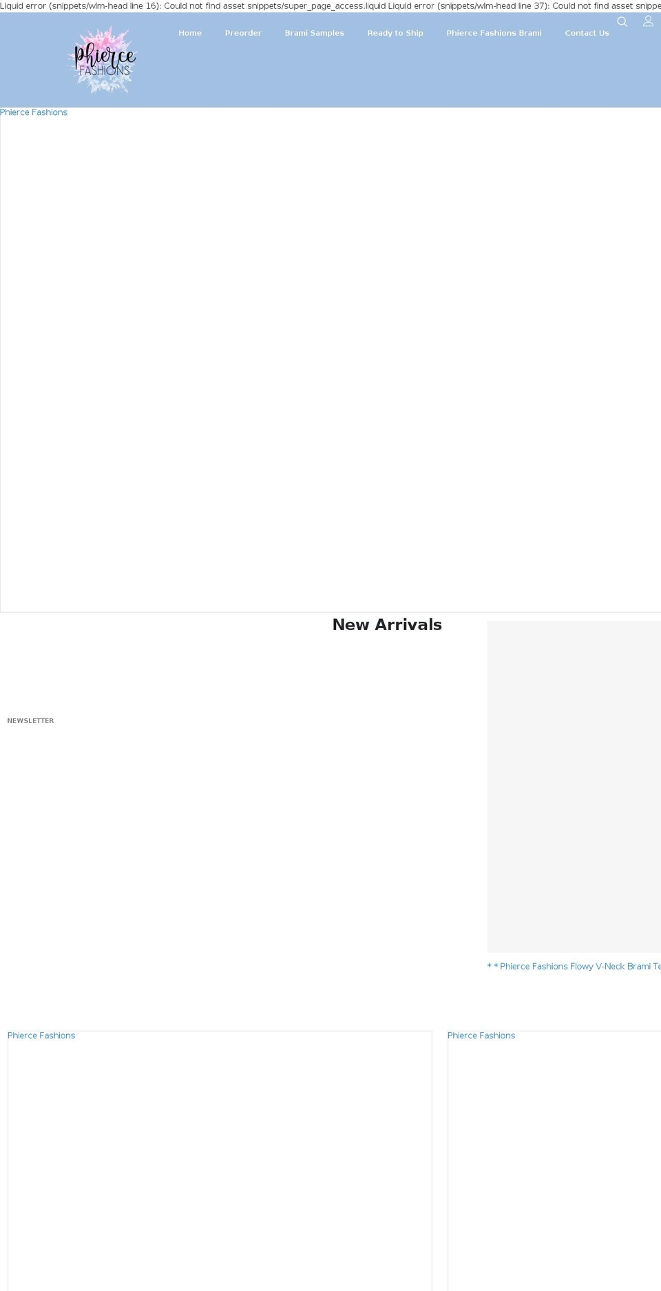 phiercefashions.com shopify website screenshot
