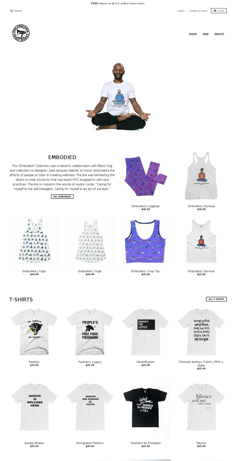 philadelphiaprintworks.com shopify website screenshot