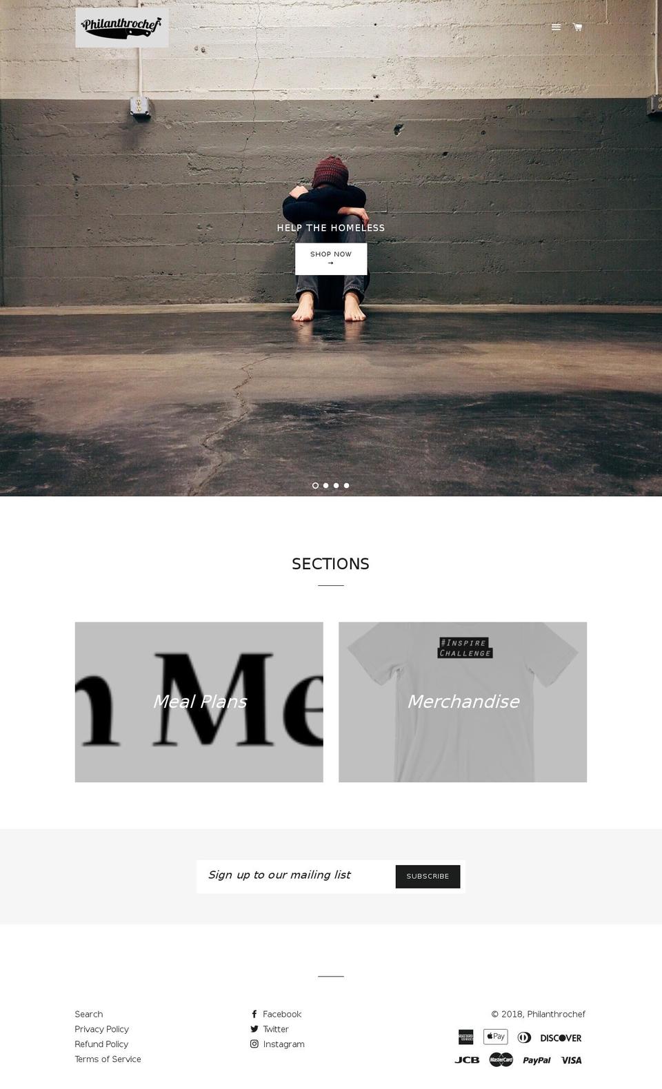 philanthrochef.com — Shopify storefront screenshot